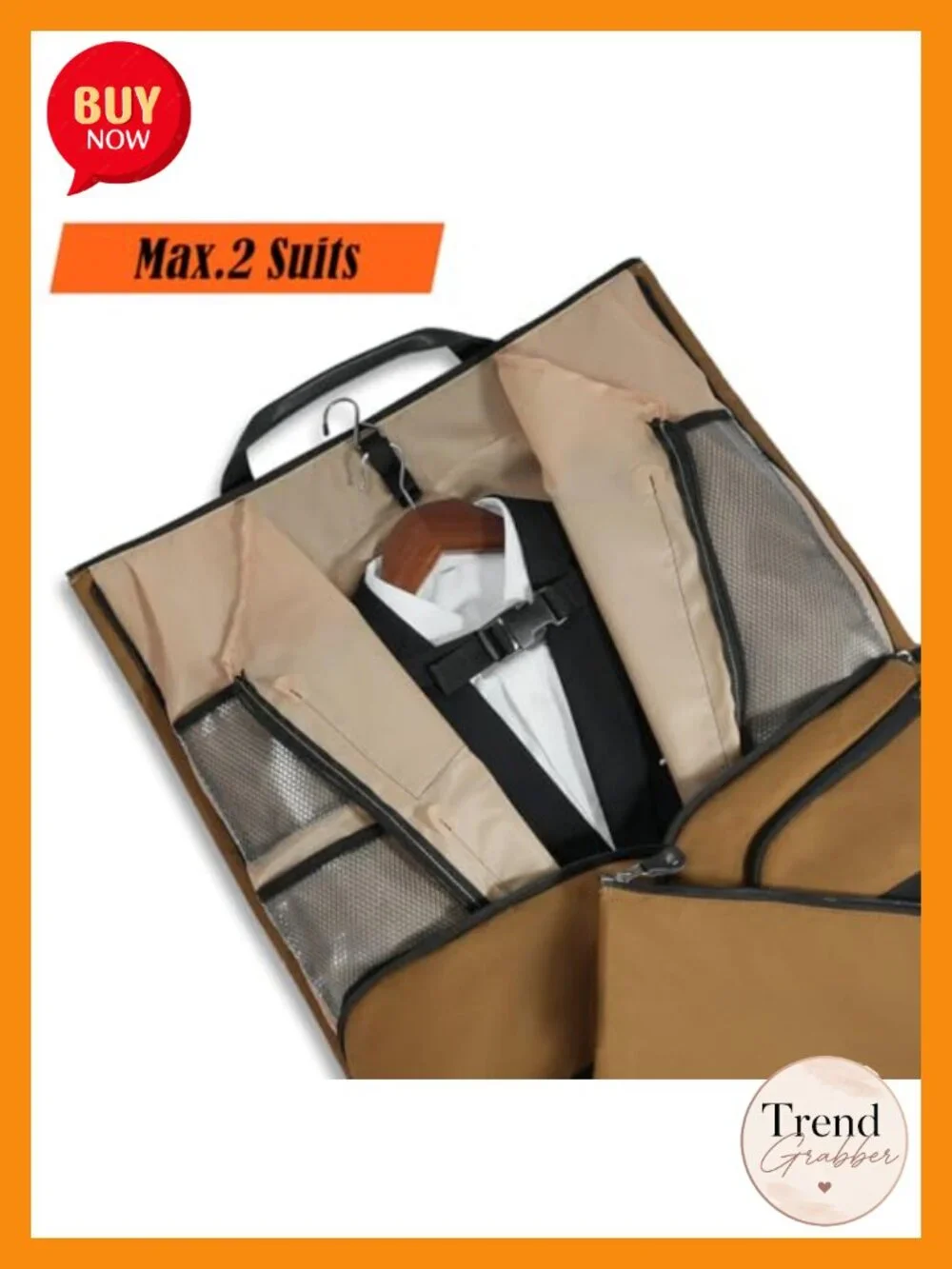 2-Suit Convertible Garment Duffel Bag Travel Men 60L Carry On Foldable Hanging